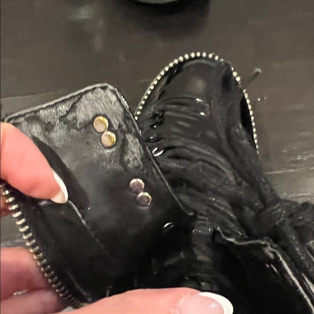 Michael Kors Black Patent leather Lace-Up Boots Size 5 - Picture 11 of 13